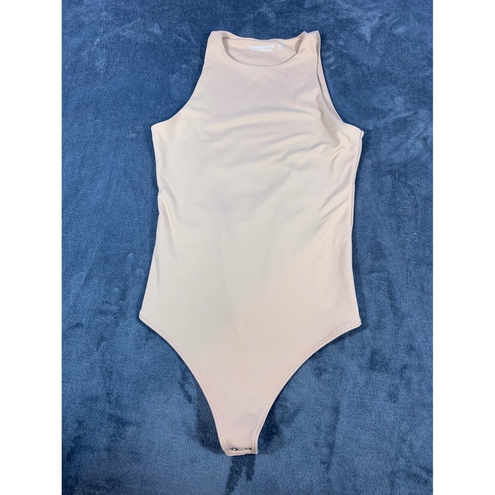 Abercrombie & Fitch Soft A&F Collection High‎ Neck Bodysuit Beige Women's XS